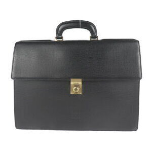 LOEWE Briefcase Business Bag Black Leather Handbag Document